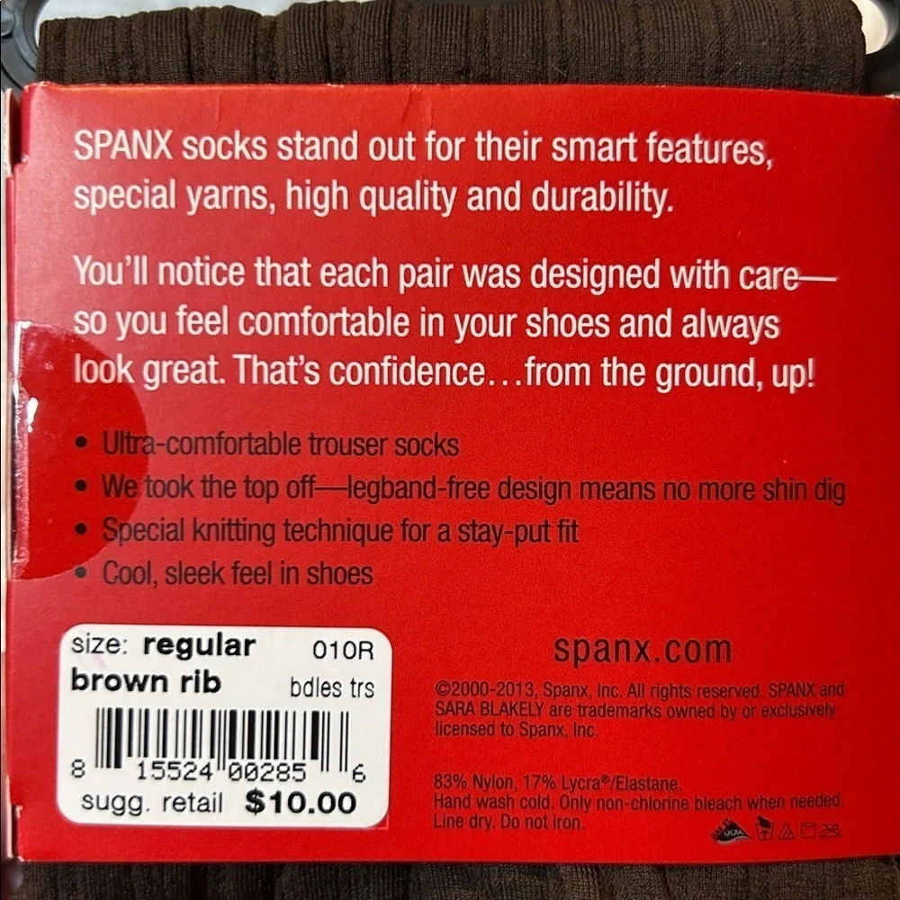 SPANX Topless stay put Dress Socks.NEW Trouser Socks. Brown Ribbed. Regular size